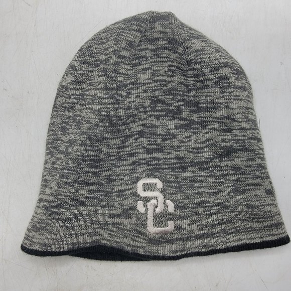 Nike Trojans Reversible Beanie Black Gray Large Logo Warm Winter Cold Casual - Picture 3 of 4